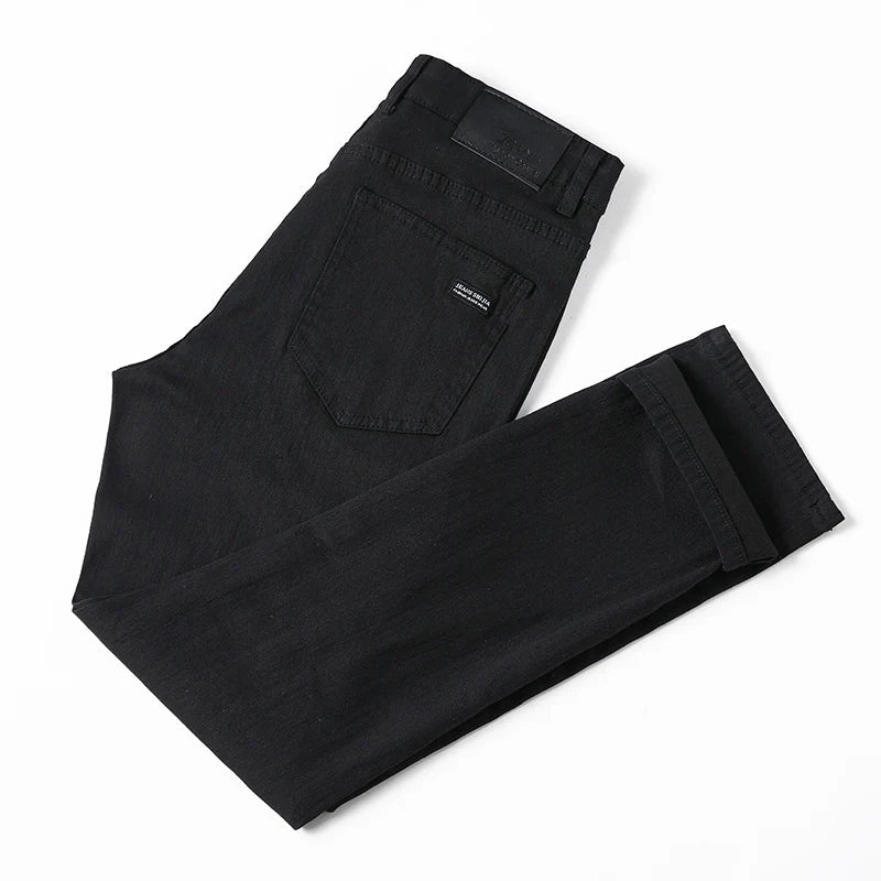 CoreFlex™ Pure Black Straight Fit Jeans - AMAZEA