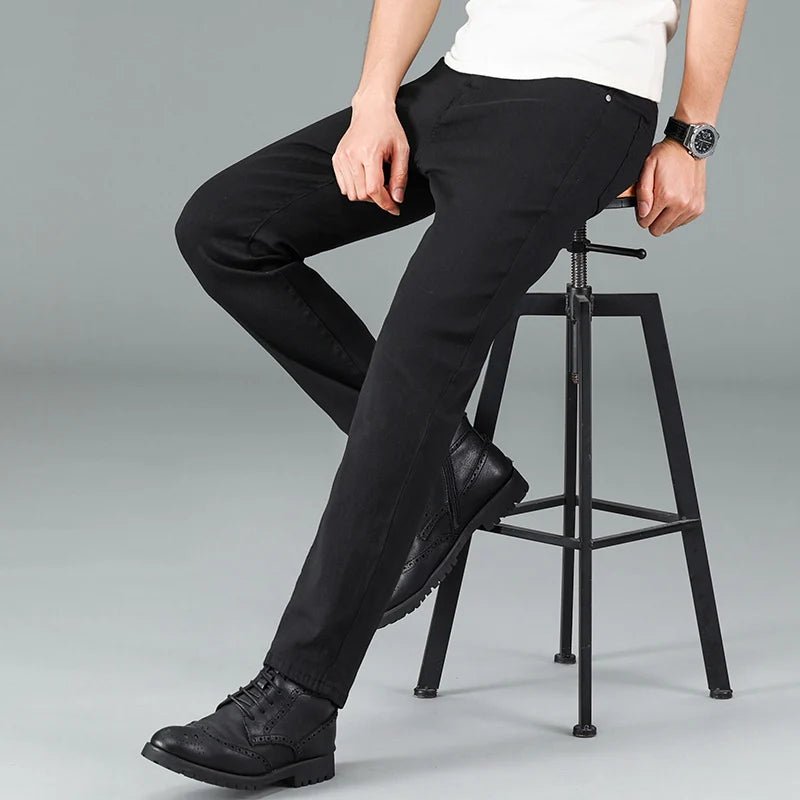 CoreFlex™ Pure Black Straight Fit Jeans - AMAZEA