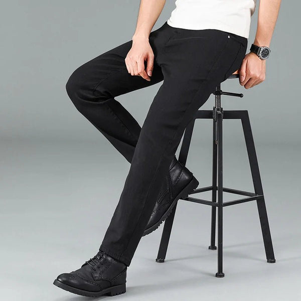 CoreFlex™ Pure Black Straight Fit Jeans - AMAZEA