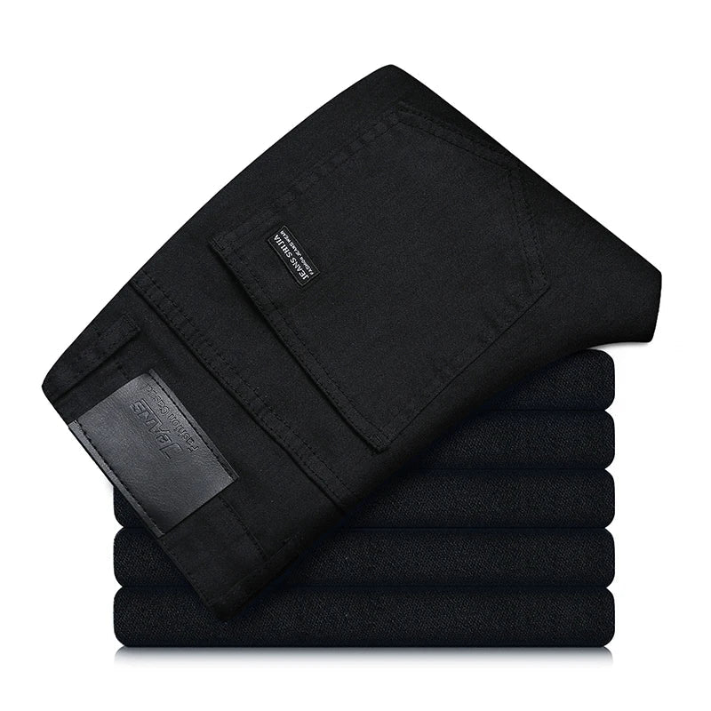 CoreFlex™ Pure Black Straight Fit Jeans - AMAZEA