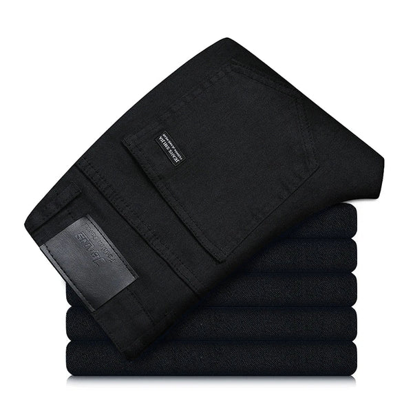 CoreFlex™ Pure Black Straight Fit Jeans - AMAZEA